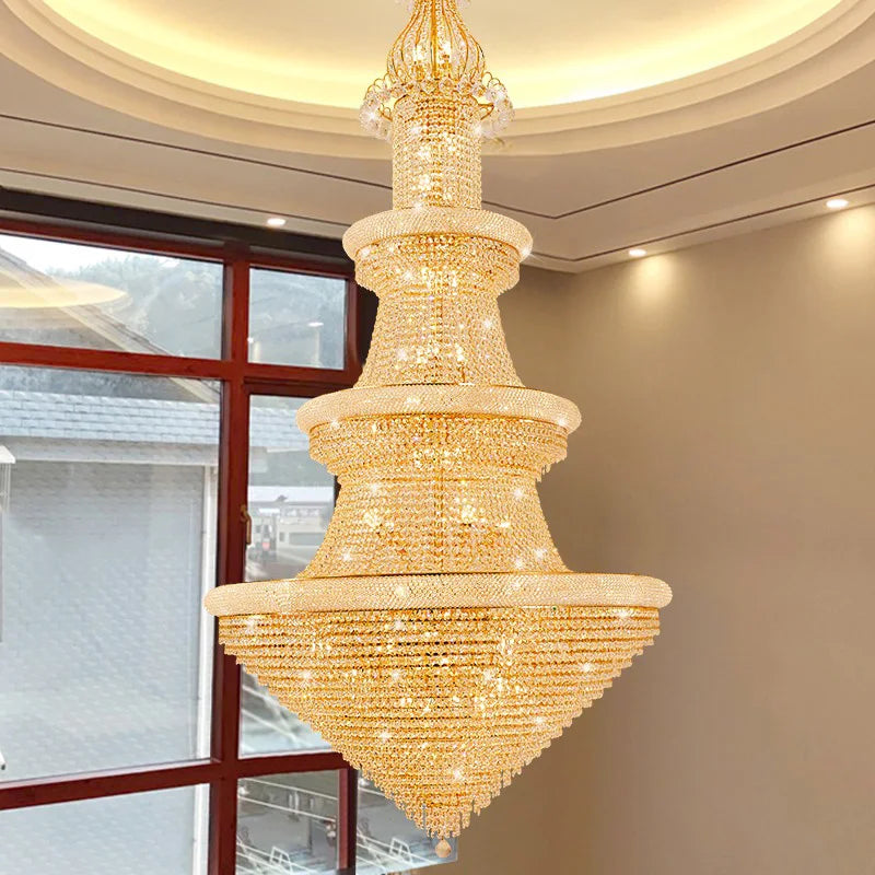 Luxury Crystal Chandeliers Home Decorate Ceiling Chandelier Lustre Duplex Loft Pendant Lights for Living Dining Room Żyrandol