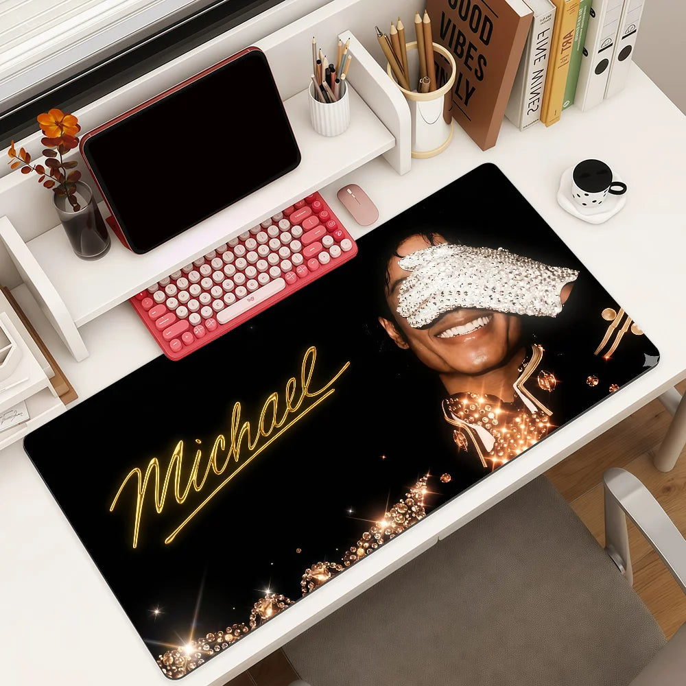 American singer M-Michael J-Jackson Mouse Pad Square Office Gaming Desk Mat Waterproof Non-Slip Rubber Decorative