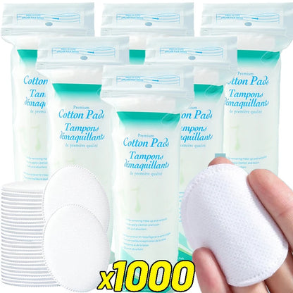 Disposable Soft and Breathable Circular Makeup Remover Pads Doubles Sided Cotton Pads Non-Irritating for Daily Facial Cleaning