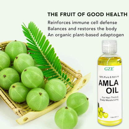 GZE Amla Hair Oil For Healthy Hair Shine and Moisturized Scalp, Indian Hair Oil for Men and Women, Bio Oil for Hair