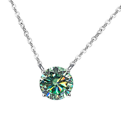 JoyceJelly 1/2/3/5 Carat Moissanite Necklace for Women 925 Sterling Silver Wedding Bridal Fine Jewelry for Women