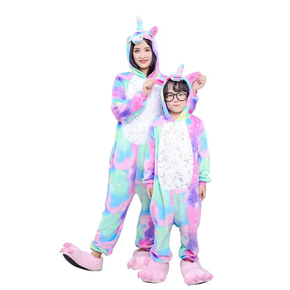 Unicorn Anime Pyjamas Set Women Men Unisex Cartoon Onesies Adults Animal Jumpsuit Pajamas Sleepwear Onepiece Suits Costumes