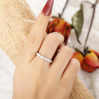 Moissanite Ring 100% Pass Diamond Tester Pen Matching Wedding Diamond Band for Women 925 Sterling Silver Female Single Tail Ring