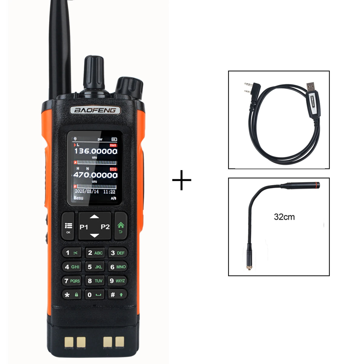 Baofeng DM-32 GPS APRS AES256 Encryption DMR Digital Analog UHF VHF Dual Band 8W Air Band FM Walkie Talkie DM-32UV