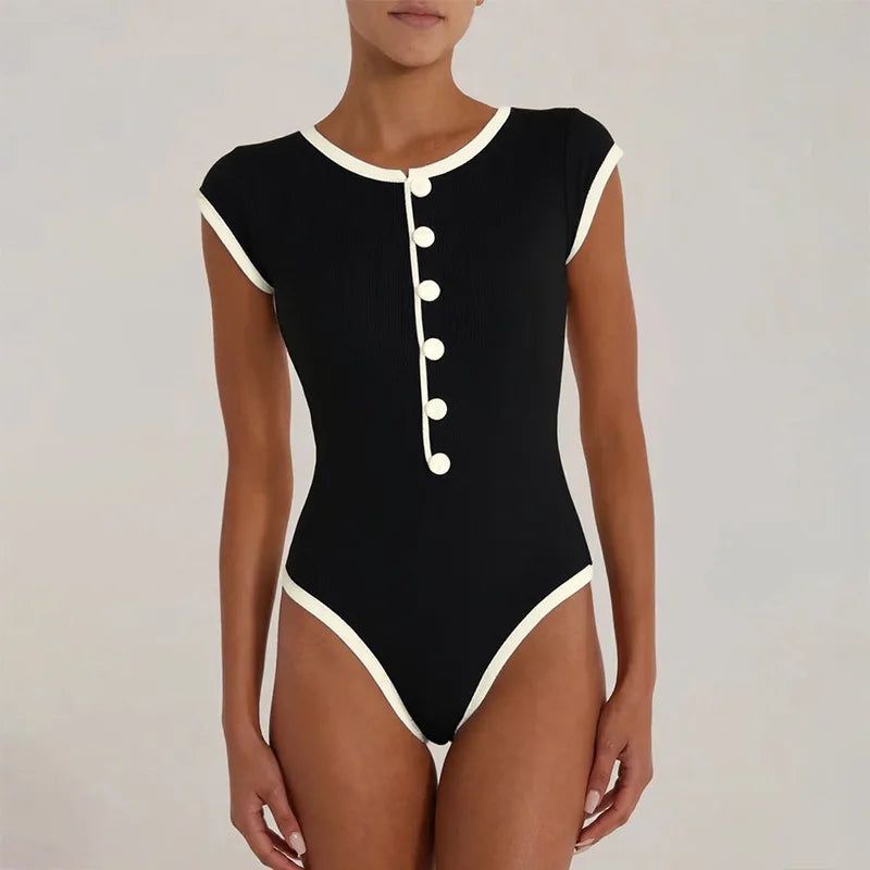 Bikini One Piece Swimsuit 2026 Vintage Retro Swimwear Women Swimsuit Zip Up Bathing Suit Beachwear Monokini Female Swimming Suit