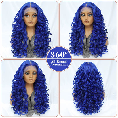 Latisha 13X6 HD 13X5X1 Synthetic Lace Front Wigs Curly Pre Plucked Lace Frontal Wig with Bangs for Women Highlight with Babyhair