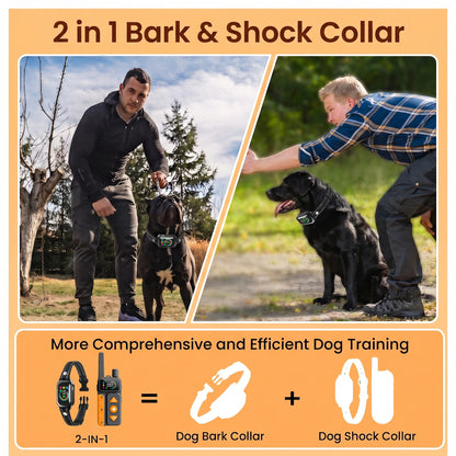 2026 New AI Dog Training Collar for 10-120lbs Dogs,2 in 1 Automatic Anti Bark Electric Collar,3300FT IPX7 Dog Shock Collar