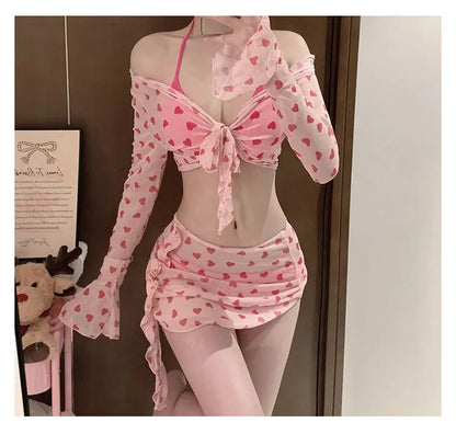 Solid Cute Women Checkered Bikini: Flattering, Slimming  High-Cut Two-Piece Bikini Hot Vacation Swimming Beach