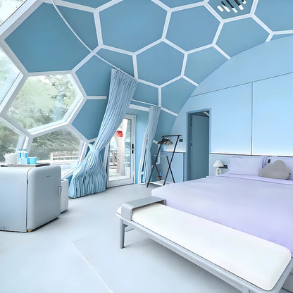 Customized Luxury Glass Dome House Tent Transparent Geodesic Aluminum Frames Four Season Outdoor Hotel Resort Camping