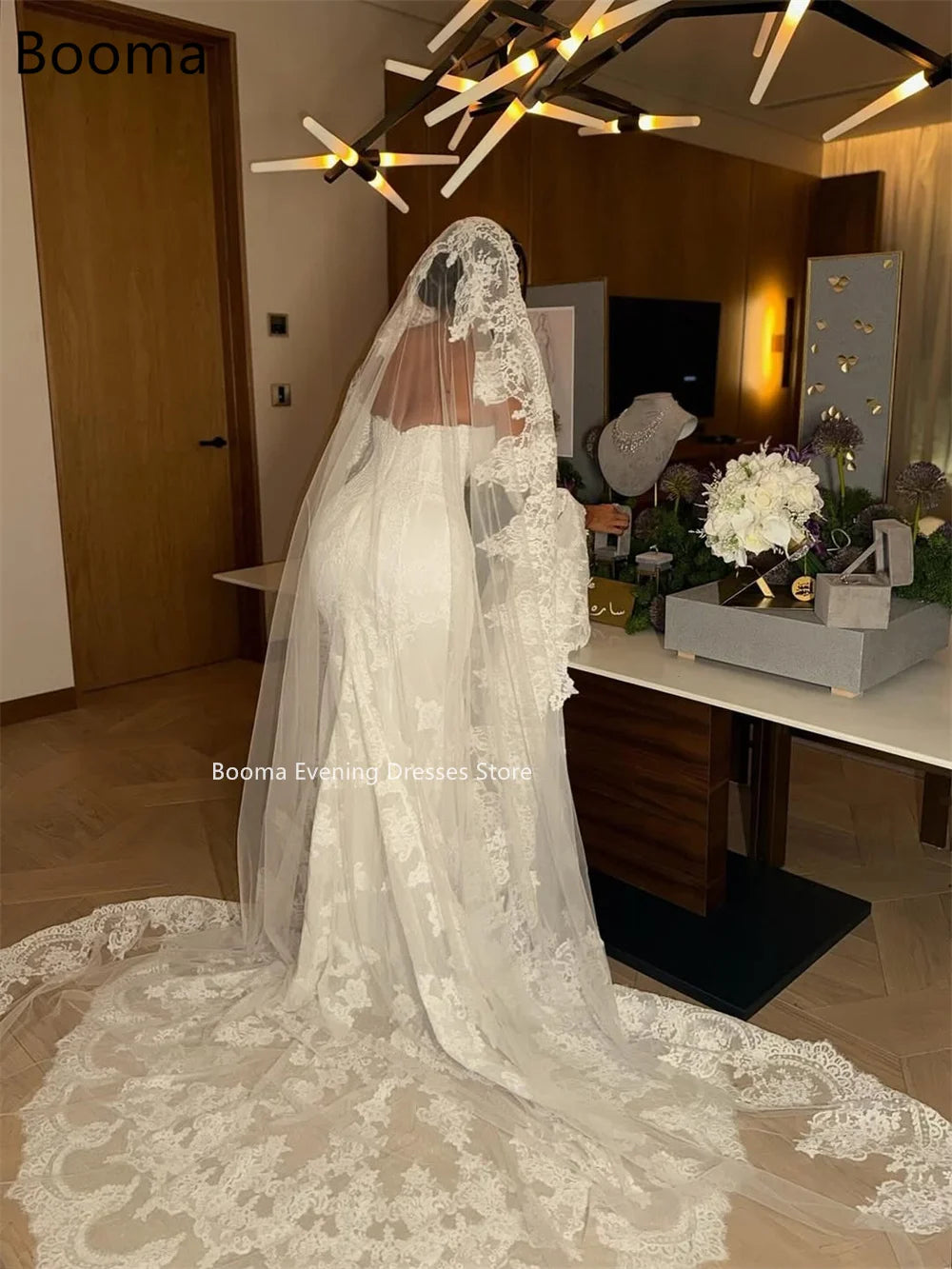 Booma Mermaid  Off The Shoulder Lace Elegant Wedding Dresses Lace Appliques Brides Gown Custom Made 2025