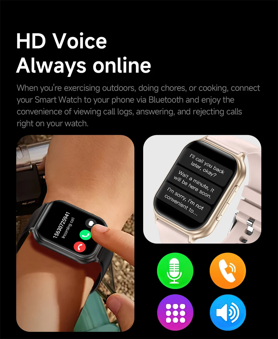 2026 New Smartwatch Women Sports Fitness Track IP68 Waterproof Built-in 24H Heart Rate Bluetooth Call Ladies Fashion Smartwatch