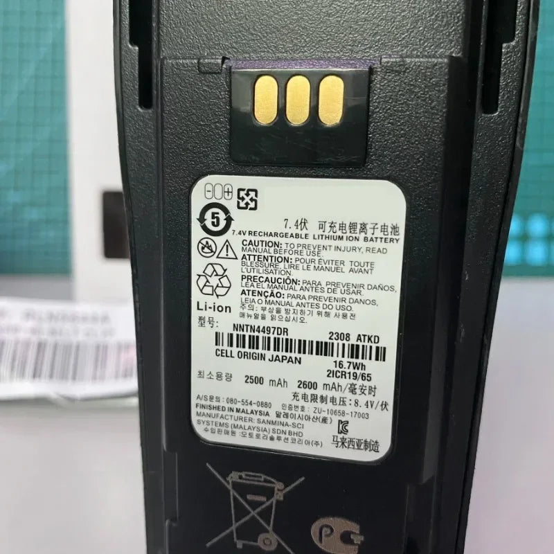 NNTN4497 2600mAh Rechargable Battery For Motorola Walkie Talkie GP3688/3188/XIR P3688 High Capacity Typec