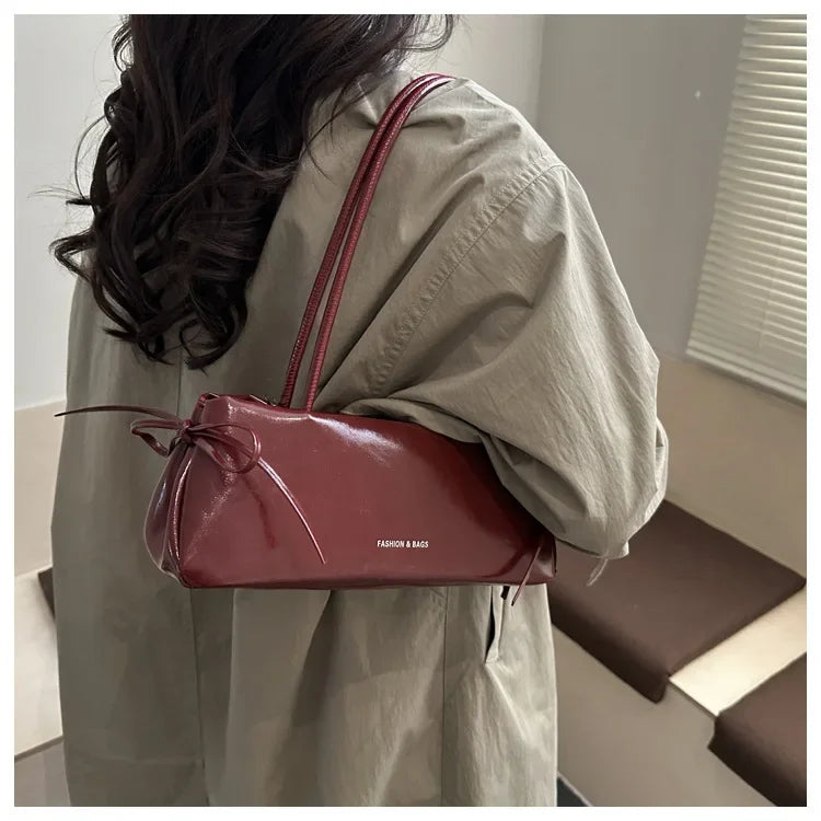 New Solid Color Women's Handbag Soft Pu with Knot Shoulder Bag Underarm Bag Lady Designer Bags Luxury Bolsa Feminina handbags