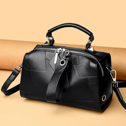 New Fashion Crossbody Bags Women's Genuine Leather Bag Simple Tote Bag Vintage Boston Handbag Luxury Design Female Shoulder Bags