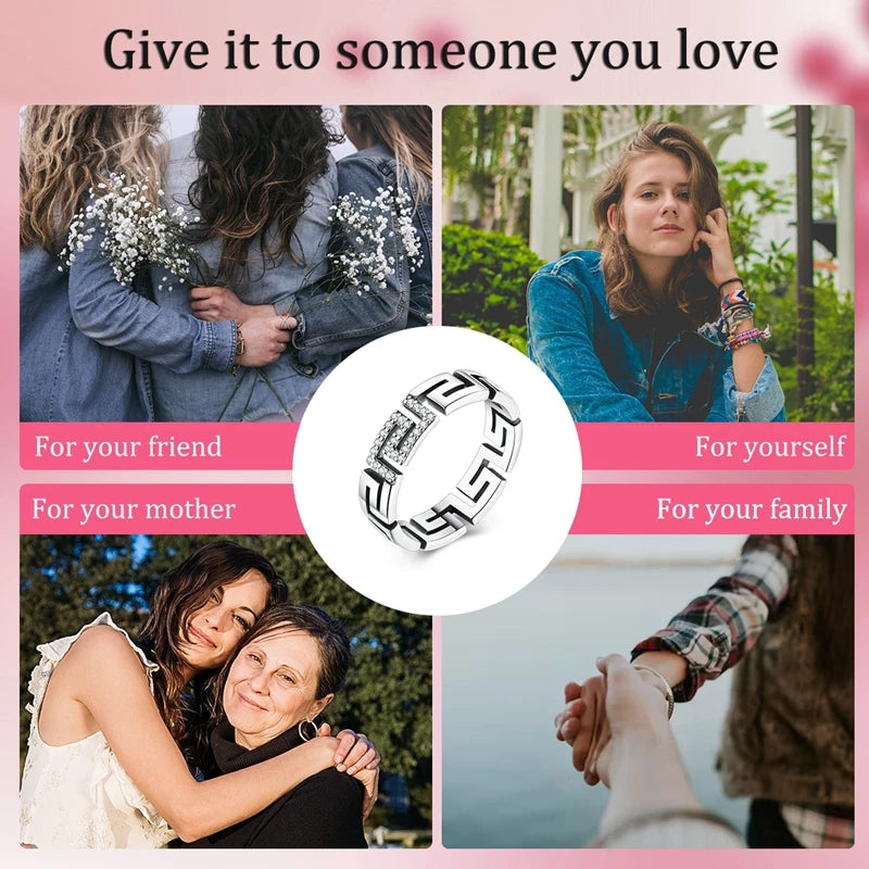 LAZA 925 Sterling Silver Colorful Rings Sparking Zirconium Bowknot Moon Sun Original Ring For Women Anniversary Wedding Gifts