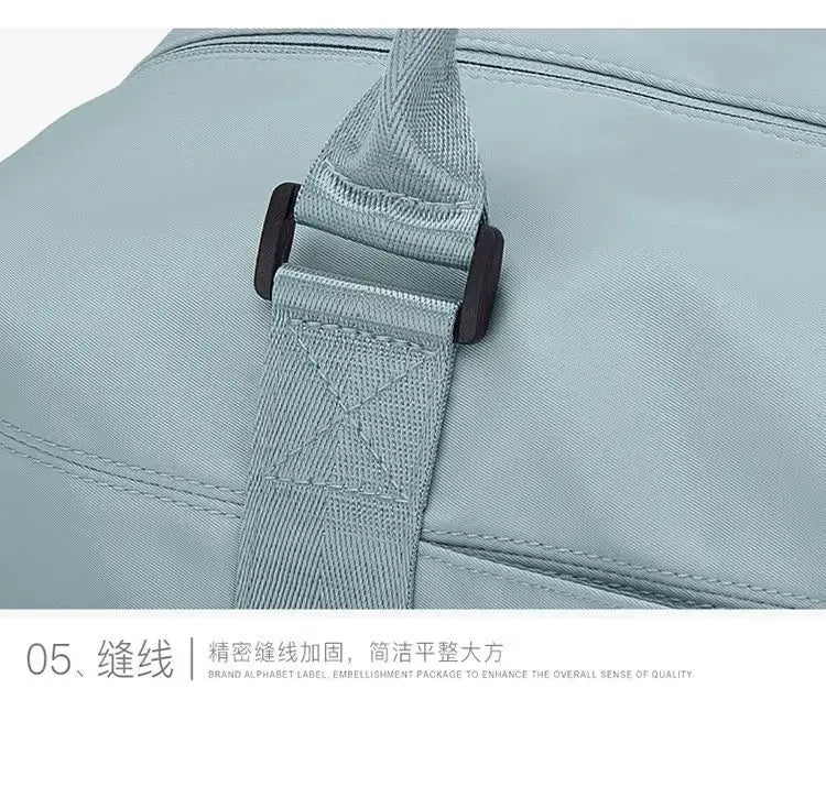 Outdoor Portable Travel Tote Adjustable Pull Rod Dry And Wet Separation Expandable Independent Shoe Compartment Fitness Bag
