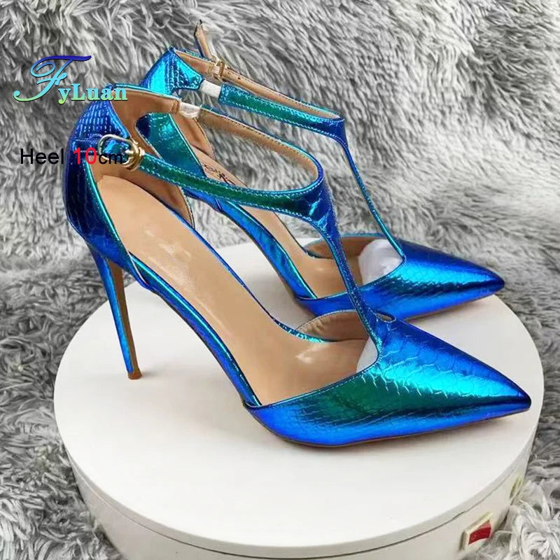 Purple Sandals With Heels For Woman Luxury Party Elegant Dress Shoes Summer Pointy Toe Sexy Sandals Lady 8CM 10CM 12CM Stilettos