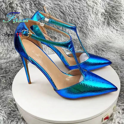 Purple Sandals With Heels For Woman Luxury Party Elegant Dress Shoes Summer Pointy Toe Sexy Sandals Lady 8CM 10CM 12CM Stilettos