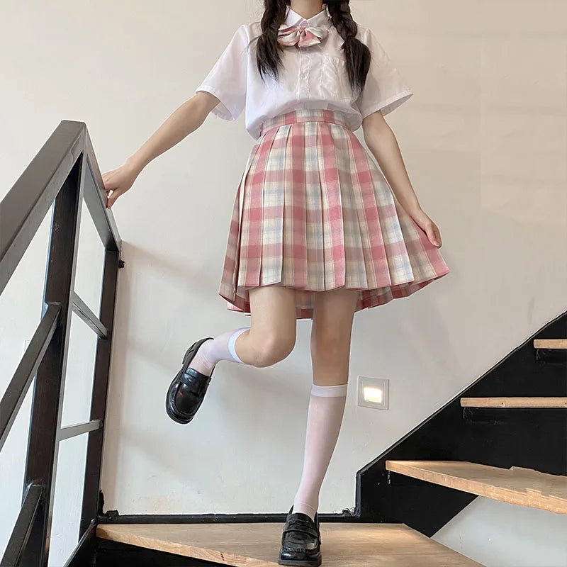 Japanese Bow Tie Skirt Set Student Pleated Skirt Jk Uniform Korean School Sexy Girl Preppy Style Seifuku Japanese School Uniform