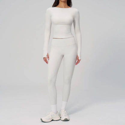 Yoga Set 2PCS Women Tracksuit Sportswear Workout Clothes Athletic Wear Gym Clothing Legging Fitness Top Long Sleeve Sports Suits