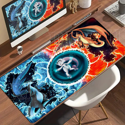 Gaming Mouse Pad Large Rubber Keyboard Desk Mat Anti-slip Gamer Playmat Laptop PC Accessories Carpet Mewtwo P-Pokemon Mousepad