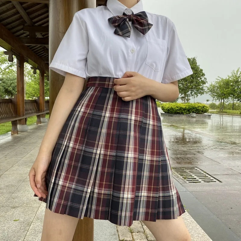 Japanese Bow Tie Skirt Set Student Pleated Skirt Jk Uniform Korean School Sexy Girl Preppy Style Seifuku Japanese School Uniform