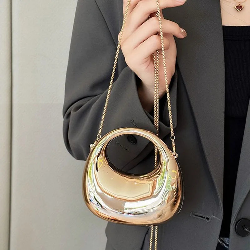Luxury Designer Evening Clutch Clear Acrylic Women Handbags Fashion Shoulder Bag Half Moon Wedding Purses Party Tote Ladies