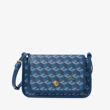 Luxury Monogram Messenger Bag Women Geometric Print 3D Cube Coated Canvas Crossbody Bag Classic Versatile Elegant Shoulder Bag