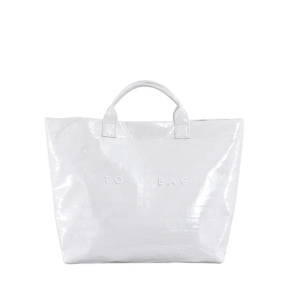 Crocodile Texture Tote Bag Pvc Kraft Paper Large Capacity Luxury Hobo Handbag Women Casual Shopping Letters Top Handle Hand Bags