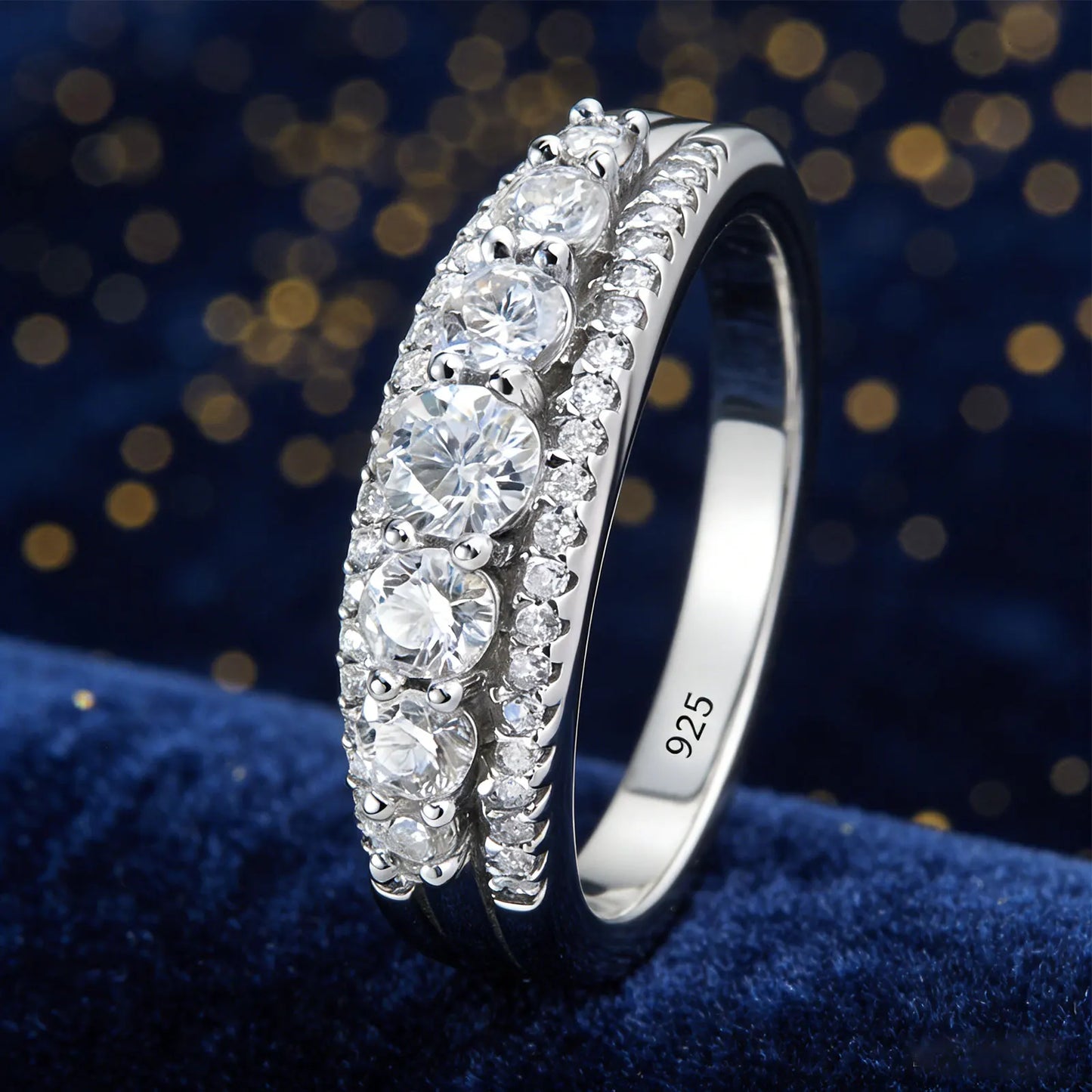 Newshe Luxury Moissanite Wedding Rings for Women Original 925 Sterling Silver Eternity Band Engagement Ring Fine Jewelry