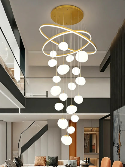 Modern Home Decor LED Lights Pendant Light Lamps for Staircase Chandeliers for Living Room Hanging Light Indoor Lighting