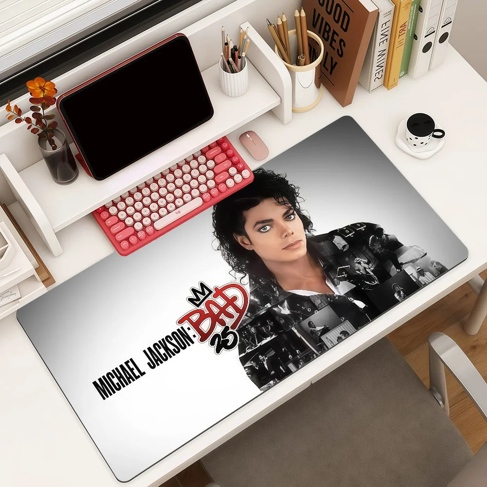 American singer M-Michael J-Jackson Mouse Pad Square Office Gaming Desk Mat Waterproof Non-Slip Rubber Decorative