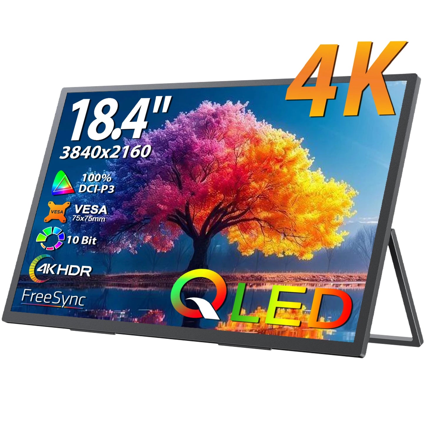 UPERFECT 18.4 inch 4K QLED Portable Monitor Gaming Computer Display Ultra-Slim Extend Screen For PS5/4 Switch Laptop PC Mac Xbox