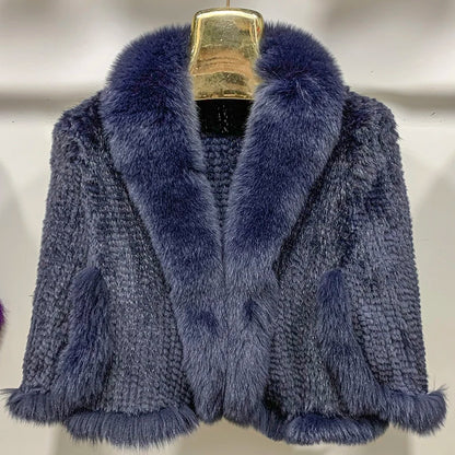 New Real Mink Fur Poncho Knitted 100% Natural Real Mink Fur Shawl Natural Fox Fur Collar Cape Autumn Winter Mink Fur Scarfs