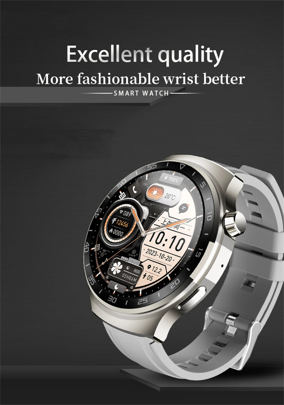 New Watch 5 Pro for Men Smart Watch Bluetooth Call Sports Fitness Men's Wristwatch Heart Rate Monitor Waterproof Smartwatch Hw12