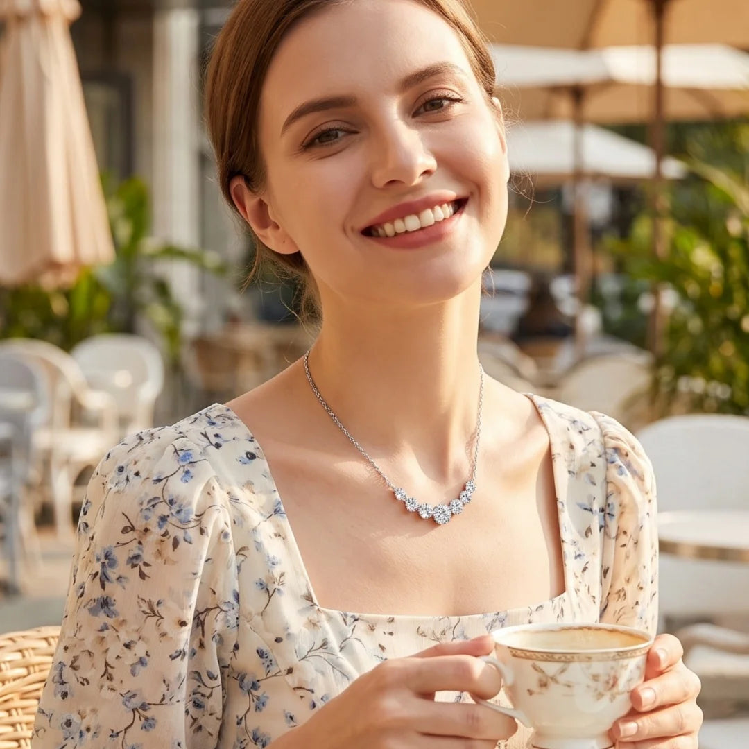 2.8ct Moissanite Necklace for Woman Wedding Fine Jewely with Certificates 925 Sterling Sliver Plated 18k White Gold Necklace