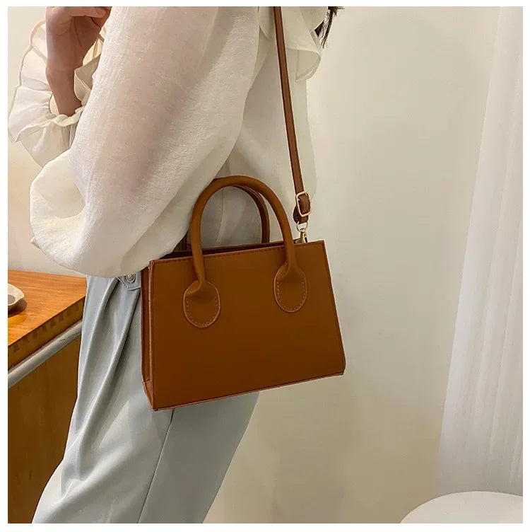 Minimalist Black Small Square Bag All-Match Top Handle Purse Classic Shoulder Bag for Work Women Handbags Crossbody Bags Purse