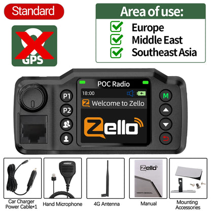 ABBREE GP-8900 PLUS Global POC Network Mini Mobile Radio Zello GPS Android Bluetooth WiFi Unlimited distance 4G/3G/2G Car Radio