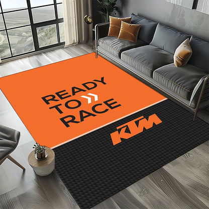 Racing Car K-KTM Motorcycle Carpet Rug for Living Room Bedroom Home Sofa Decoration,Kids Play Area Rug Non-slip Floor Mat Gift