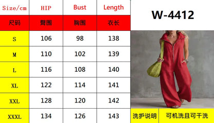 Summer New Fashion Zipper Lapel Short-sleeved Loose Women's Jumpsuit 2026 Loose Simple Pocket Casual Vacation Female Jumpsuit