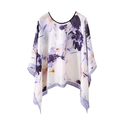 Shawls Summer Beach Sexy Women Fashion Print Chiffon Smock Bikini Cover Up Loose Blouse Sunscreen Comfortable Poncho