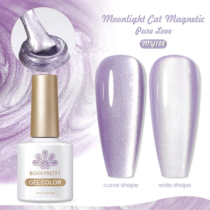 BORN PRETTY 10ml Cat Magnetic Gel Nail Polish Moonlight Glass Bead Water Light Crystal Soak Off UV Varnish For DIY Nail Art