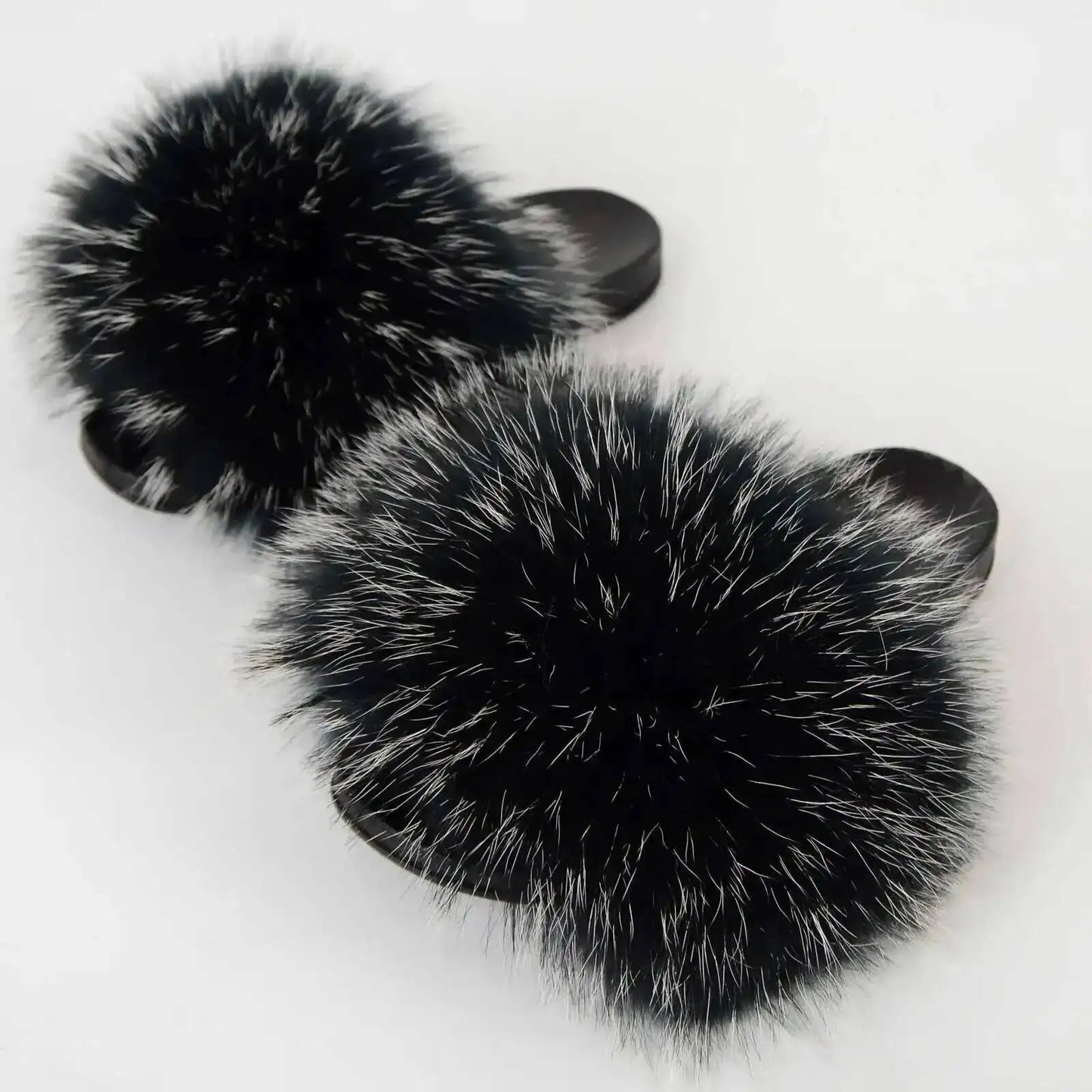 Real Raccoon Fur Slippers For Women 2026 Summer Fluffy Indoor House Fuzzy Flat Slides Outdoor Fashion Beach Sandals Flip Flops