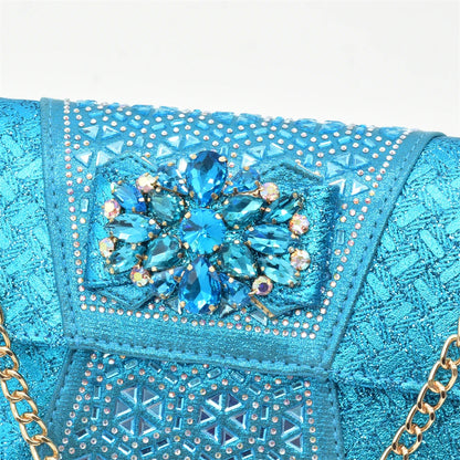 New Design Women Shoes and Bags To Match Set Nigeria Party Italian Shoe and Bag Set for Party in Women Rhinestone Women Pumps
