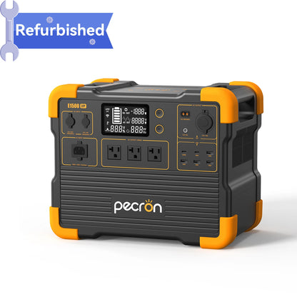 Uesd-Pecron E1500LFP 2200W 1536Wh Portable Power Station LiFePO4 Battery Solar Generator Expandable for Home Use Camping RV