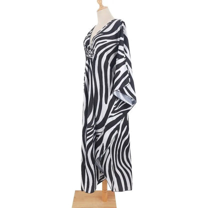 Fashion Boho Bikini Cover-ups Oversized Leopard Zebra Print Beach Cover Up Open Front Sunscreen Shawl For Women