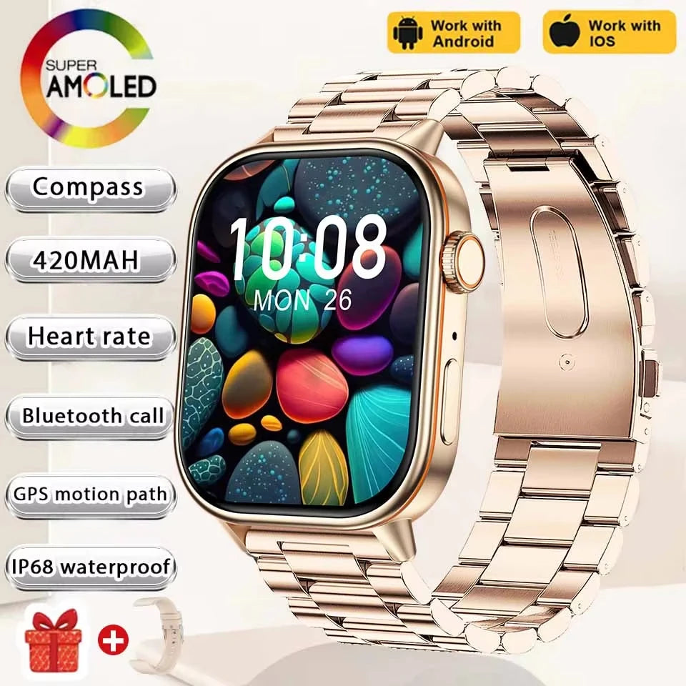 2026 New Multifunctional Smartwatch Women Gift Built-in GPS Bluetooth Call Music Fitness Sports Bracelet Sleep Monitor Watch Lad
