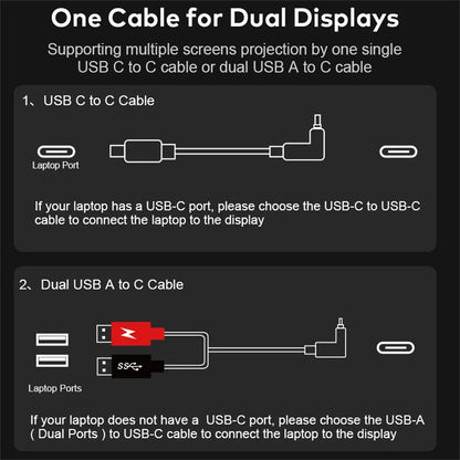 Dual Screen Display Extended Portable Monitor FHD Notebook Sub Screen Triple Screen Extender Compatible with All PC Rospider