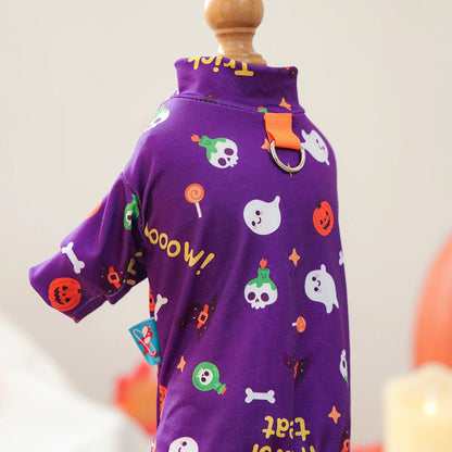 Girl Halloween Pajamas Apparel For Small Dogs Chest Closed Pet Indoor Home Wear Clothes Overall Tracksuit Chihuahua Yorkshire