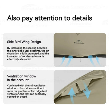 Naturehike Cloud Up Pro Tent Ultralight 1.36kg 1-2 Person 20D Waterproof Three Seasons for Camping Outdoor Hiking Backpack Tent